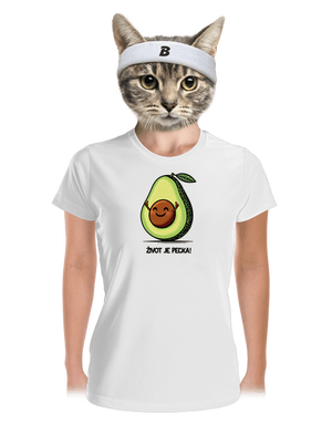 Život je pecka dámske športové tričko White