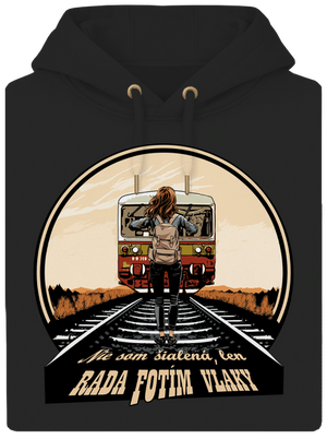 Fotím vlaky unisex mikina premium Dark Black
