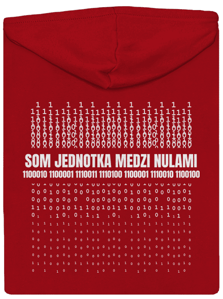 Jednotka medzi nulami pánska mikina na zips Red