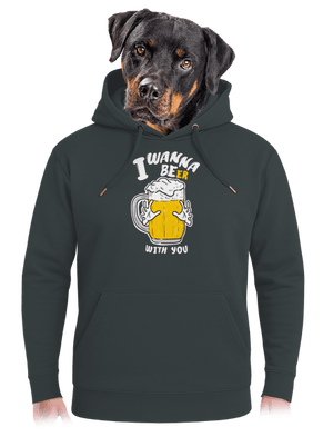 I wanna beer unisex mikina premium Charcoal