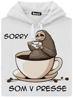 V presse dámska mikina klokanka White