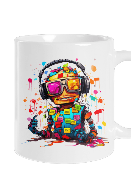 Workaholic robot klasický hrnček White