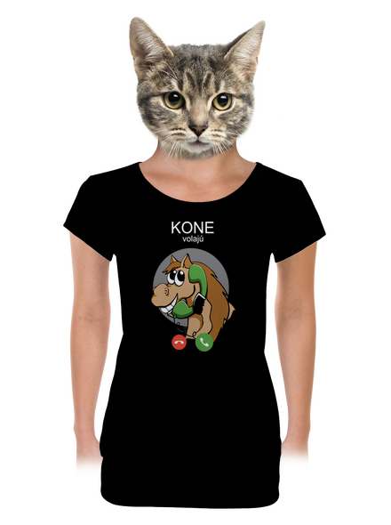 Kone volajú dámske tričko s lemom Black