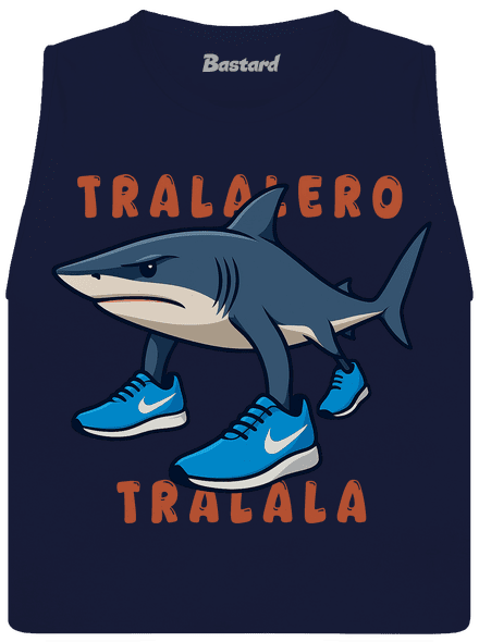 Tralalero Tralala – Italian Brainrot dámske tielko voľné Navy