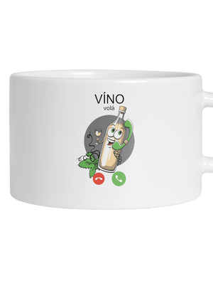 Biele víno volá hrnček makronka White