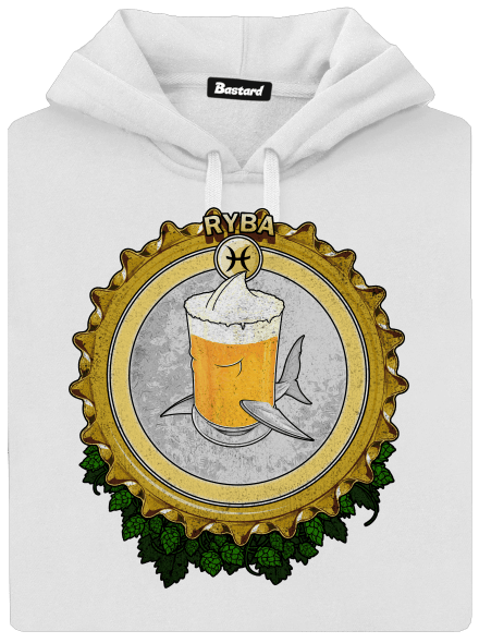 Pivný horoskop: Ryba dámska mikina klokanka White