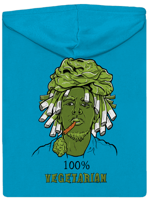 100% vegetarián dámska mikina na zips Blue Atol