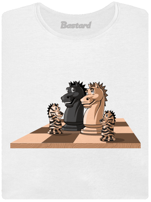 Šachová rodina dámske tričko prémium White