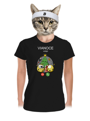 Vianoce volajú dámske športové tričko Black