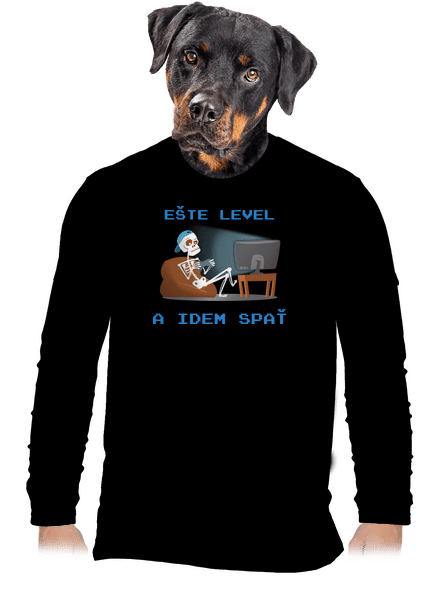 Ešte level pánske dlhý rukáv Black