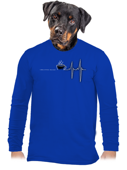 Coffee help pánske dlhý rukáv Royal Blue