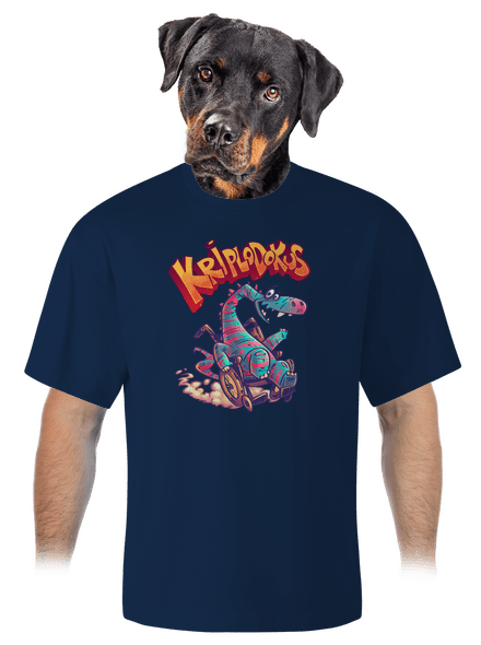 Kriplodokus unisex tričko oversized Midnight Blue