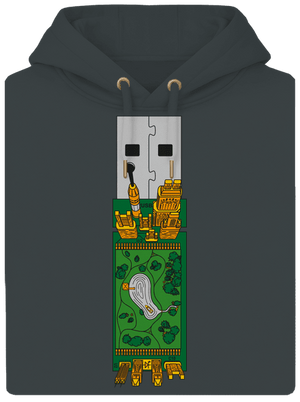 USB city unisex mikina premium Charcoal