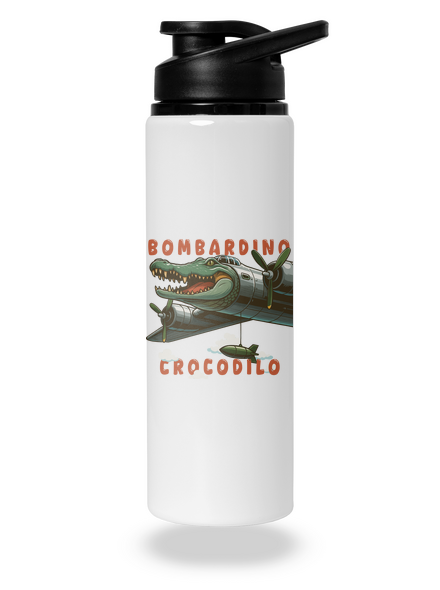 Bombardino Crocodilo – Italian Brainrot flaša na vodu White