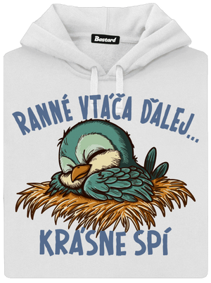 Ranné vtáča spí dámska mikina klokanka White
