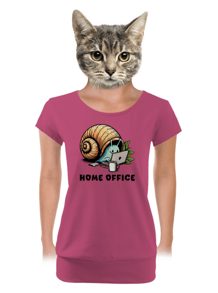 Slimákov home office dámske tričko s lemom Magenta