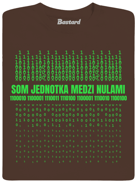 Jednotka medzi nulami pánske tričko Brown