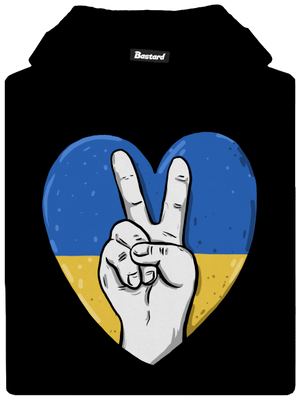 Ukrajina - Mier detská mikina klokanka Black