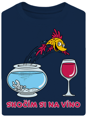 Skočím si na víno unisex tričko oversized Midnight Blue