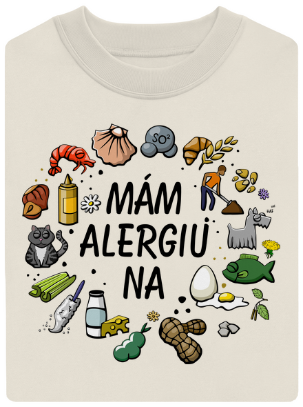 Mám alergiu na... + fix unisex mikina bez kapucne Off White