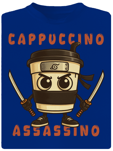 Cappuccino Assasino – Italian Brainrot pánske športové tričko Royal Blue Mal