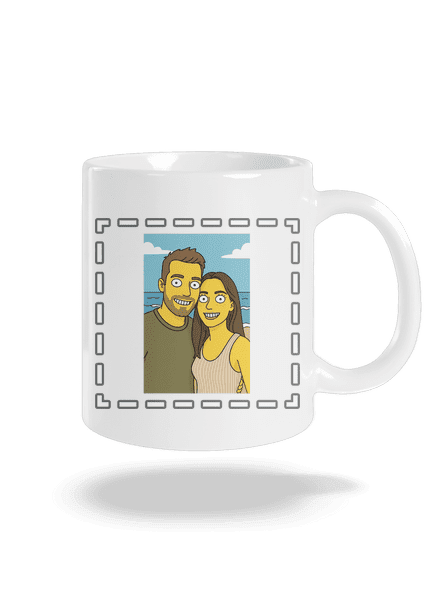 Simpsonovi z vlastnej fotky klasický hrnček White