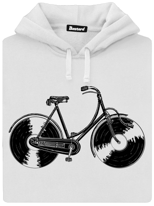 Gramofónový bicykel dámska mikina klokanka White