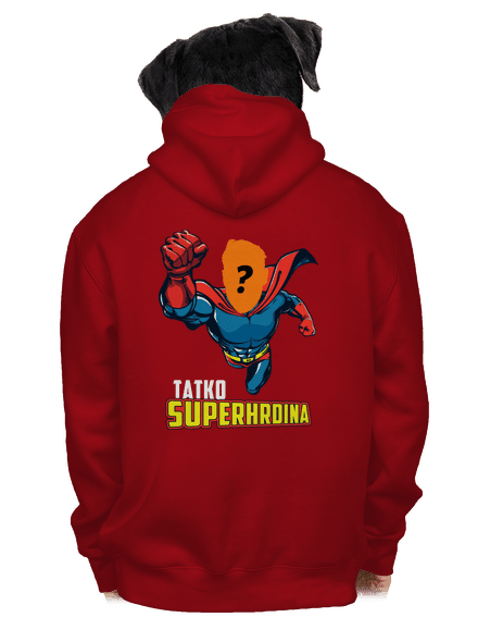 Tatko superhrdina pánska mikina na zips Red