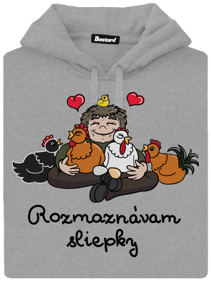 Rozmaznávam sliepky pánska mikina klokanka Light Melange