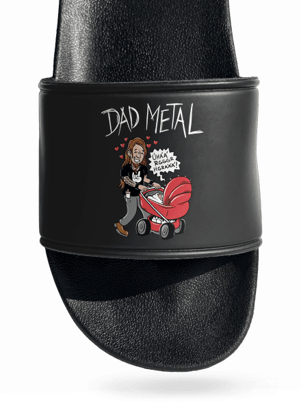 Dad metal šľapky Black