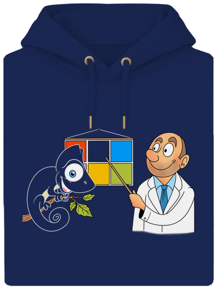 Chameleón u lekára unisex mikina premium Navy
