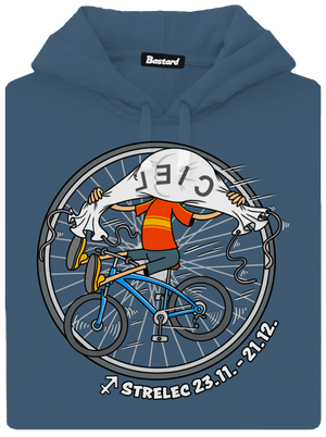 Cyklistický horoskop: Strelec dámska mikina klokanka Denim