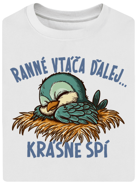 Ranné vtáča spí unisex tričko oversized White