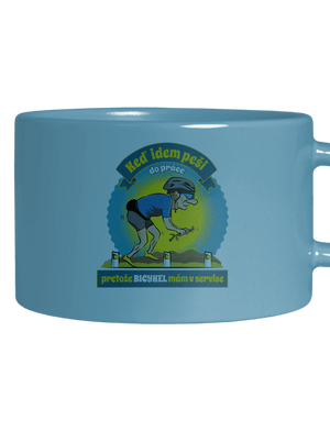 Závislosť na bicykli hrnček makronka Blue Macaron