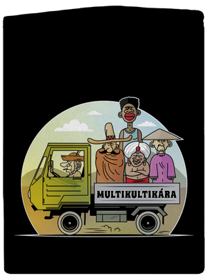 Multikultikára dámska mikina na zips Black