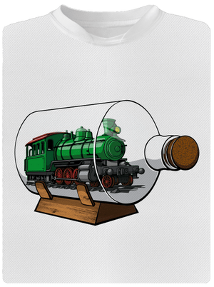 Lokomotíva vo fľaši pánske športové tričko White