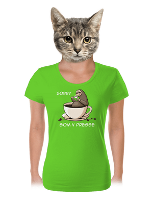 V presse dámske tričko Apple Green