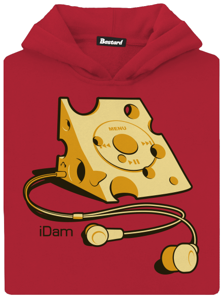 iDam detská mikina klokanka Fire Red