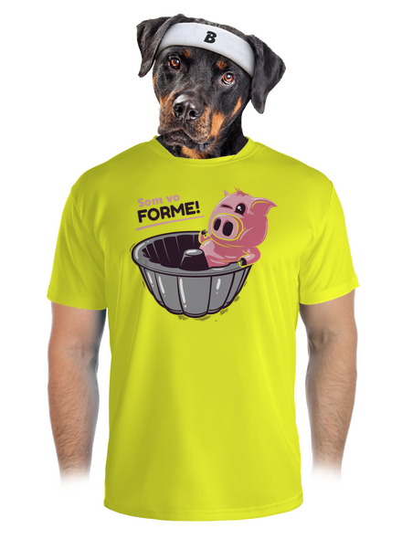 Vo forme pánske športové tričko Neon Yellow