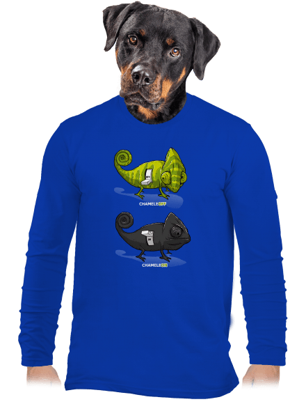 Zapnuté vypnuté pánske dlhý rukáv Royal Blue