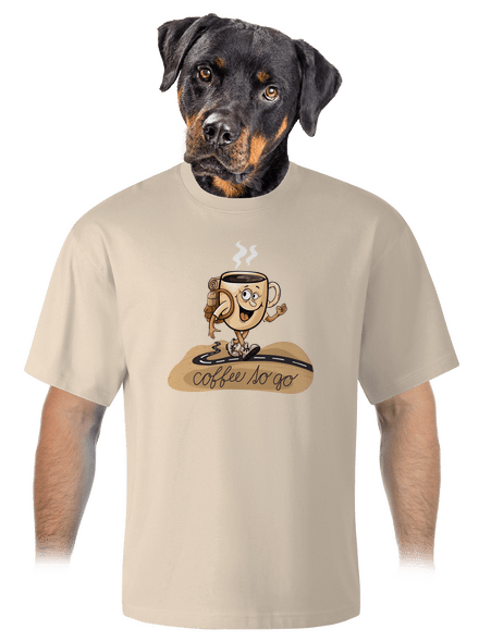 Coffee to go unisex tričko oversized Almond