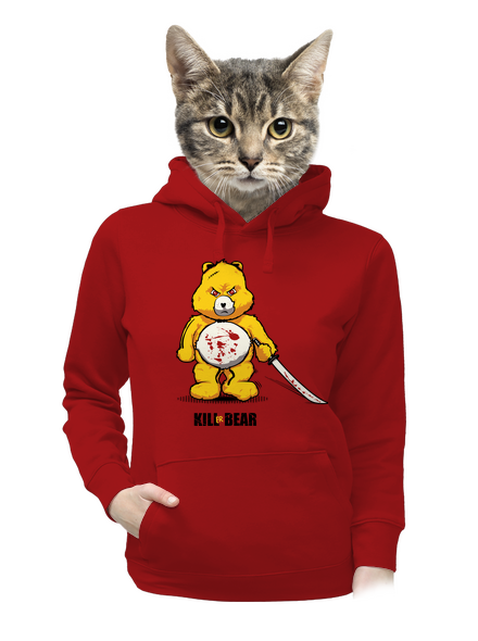Killer bear dámska mikina klokanka Red Mal