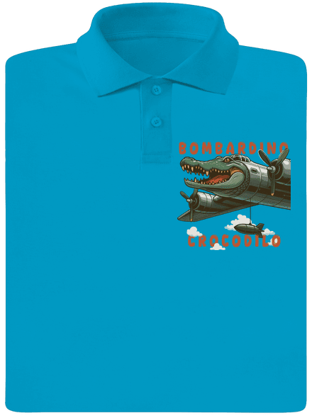 Bombardino Crocodilo – Italian Brainrot pánska polokošeľa Blue Atol