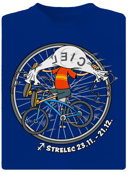 Cyklistický horoskop: Strelec pánske športové tričko Royal Blue Mal