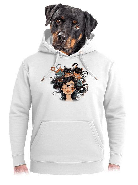 Mačacia dáma unisex mikina premium Snowwhite