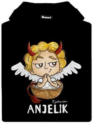 Anjelik pánska mikina klokanka Black