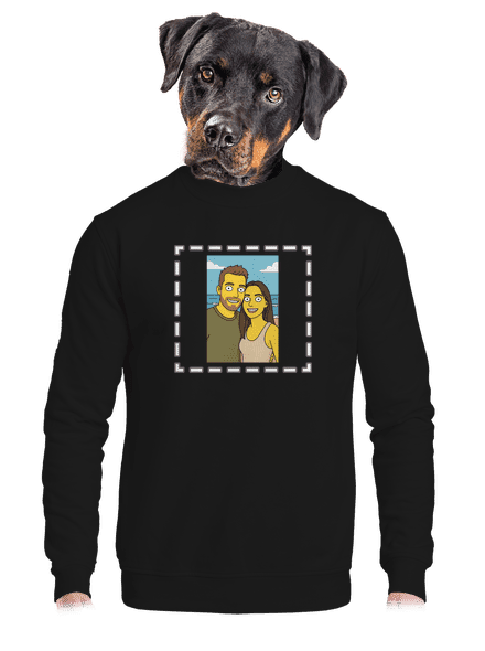 Simpsonovi z vlastnej fotky unisex mikina bez kapucne Black