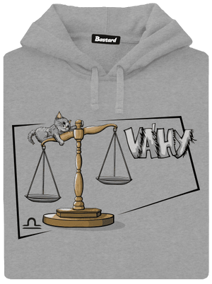 Mačací horoskop: Váhy pánska mikina klokanka Light Melange