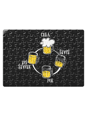 Pivné hodiny puzzle White