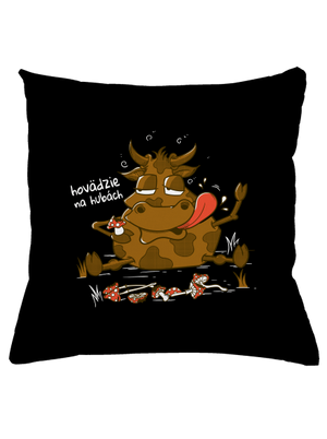 Hovädzie na hubách vankúš Black